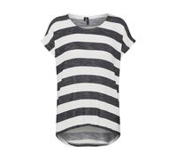 Vero Moda Vmwide Stripe S/L GA JRS Top pour Femme, Multicolore (Black Snow White), L