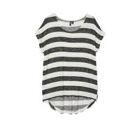 Vero Moda T-Shirt Vmwide Stripe S/L Top Noos pour Femme, Multicolore (Noir Blanc Neige), M