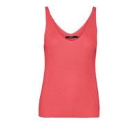 VERO MODA Top côtelé uni à col en V et sans Manches pour Femmes VMNEWLEX by, Couleurs:Corail-Rose, Taille:M