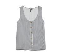 VERO MODA Top sans Manches rayé avec Boutons et décolleté en U