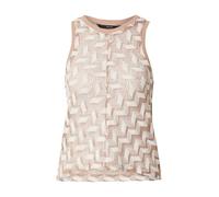 VERO MODA Tops en tricot 'VMTIKKA' beige foncé / blanc, Taille M