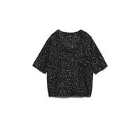 VERO MODA U-Neck Pullover Vmleilani Stitch Pull à col Rond 2/4, Noir, XL Femme