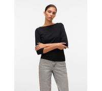 VERO MODA VERO MODA Black 3/4 Sleeve Boat Neck T-Shirt