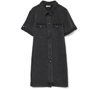 VERO MODA VERO MODA Black Short Sleeve Button Down Denim Dress Black S 8