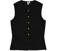 VERO MODA Vero Moda Black Sleeveless Knitted Waistcoat with Gold Buttons