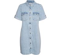 VERO MODA VERO MODA Blue Chrome Short Sleeve Button Down Denim Dress Blue Chrome EU 36 (UK 8)