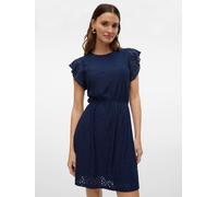 VERO MODA VERO MODA Broderie Ruffle Sleeve Short Dress Bleu EU 40 (UK 12)