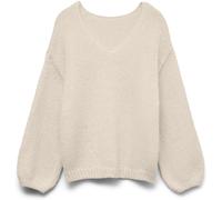 VERO MODA VERO MODA Cream Long Sleeve 2 Way V-Neck Jumper