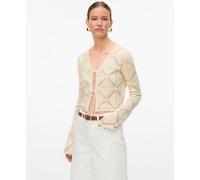 VERO MODA VERO MODA Cream Long Sleeve V Neck Crochet Cardigan