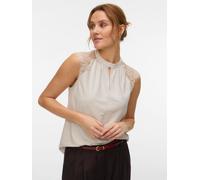VERO MODA Vero Moda Cream Sleeveless Lace Trim Top