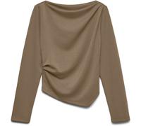 VERO MODA Vero Moda Green Long Sleeve Cinched Waist Boat Neck Top