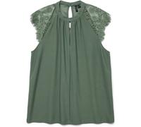 VERO MODA Vero Moda Green Sleeveless Lace Trim Top