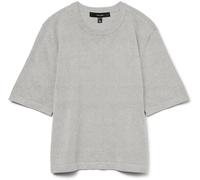 VERO MODA VERO MODA Grey Half Sleeve Round Neck Knitted Top