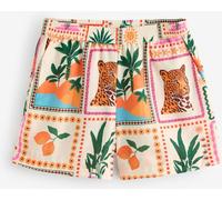 VERO MODA VERO MODA Pink Tropical Postcard Print High Waist Elastic Shorts Pink XL 14