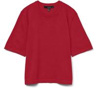 VERO MODA VERO MODA Red Short Sleeve Round Neck Knitted Top
