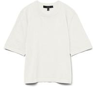 VERO MODA VERO MODA White Half Sleeve Round Neck Knitted Top