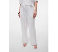 VERO MODA VERO MODA White High Waisted Linen Mix Wide Leg Trousers