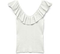 VERO MODA VERO MODA White Knitted Ruffle Detail Top