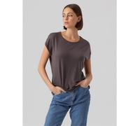 Vero Moda Vm Ava Plain Short Sleeve T-Shirt Womens Asphalte 10 Female