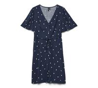 VERO MODA VMAlba Mini Robe en Viscose à Manches Courtes pour Femme, Blazer Bleu Marine., XS