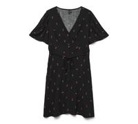 Vero Moda VMAlba Mini Robe en Viscose à Manches Courtes pour Femme, Noir, S