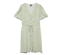 VERO MODA Short Dress Vmalba SS WVN GA Noos Robe Courte, Réséda, M Femmes