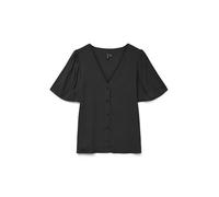 VERO MODA Vmalba SS WVN GA Noos T-Shirt à col en V, Noir, S
