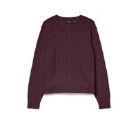 VERO MODA Vmaries Ls O-Neck Cable Pullover BF Pull, Vin, XS Femme