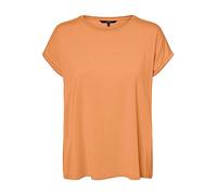 Vero Moda VMAVA Plain SS GAJRS Noos Top pour Femme Orange Taille M, Orange Mock, M