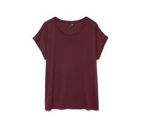 VERO MODA Vmava Plain SS Top GA JRS Noos pour Femme Tawny Port, L, Tawny Port, L