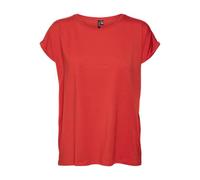 VERO MODA Vmava Plain SS Top GA JRS Noos T-Shirt, Rouge Fiery, M Femmes
