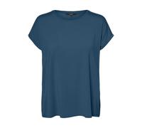 VERO MODA Vmava Plain SS Top Gajrs Noos T-Shirt pour Femme, Bleu marocain, XS