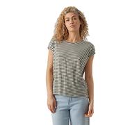 VERO MODA VMAVA Plain SS Top Stripe GA JRS Noos T-Shirt, Laurel Wreath/Stripes:Pristine, M aux Femmes