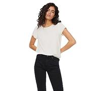 VERO MODA VMBECCA Plain SS Top Noos T-Shirt, Blanc Neige, L Femme