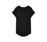 VERO MODA Hauts Femmes col Rond à Manches Courtes Jersey uni Casual Becca, Couleurs:Noir-2, Taille:S