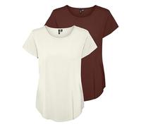 VERO MODA Vmbella SS WVN GA Noos Haut pour Femme, Lot de 2 (Fired Brick, Cannoil Cream), XXL