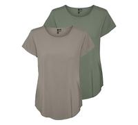 VERO MODA Vmbella SS WVN GA Noos Haut pour Femme, Lot de 2 (Vintage Kaki, Sea Spray), XXL