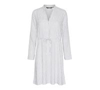 VERO MODA Vmberta Pia Ls Robe Courte JRS GA Mini, Blanc Neige/Rayures : Bleu Chine, M Femme