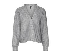 VERO MODA Vmblis Ls Cardigan JRS Boo, Gris Clair chiné, S Femme