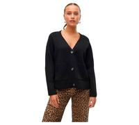 VERO MODA Vmboom Ls GA Noos Cardigan boutonné à col en V, Noir, L Femme