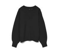 VERO MODA Vmboom Ls Pull à col en V Noos, Noir, M
