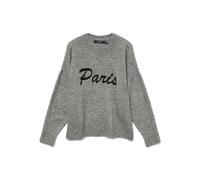 VERO MODA Vmboom Ls Pull à col Rond avec Texte Noos, Mélange de Gris Moyen., S