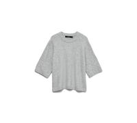 VERO MODA Vmboom Pull Oversize 2/4 O-NK GA Noos, Gris Clair chiné, L