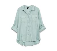 VERO MODA Vmbumpy Ls Glitter Shirt WVN GA Noos T-Shirt pour Femme, Gris Brumeux, L