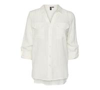 VERO MODA VMBUMPY LS T-Shirt Lurex WVN GA Noos, Blanc Neige/Rayures : Lurex doré, XS