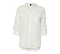 VERO MODA VMBUMPY LS T-Shirt Lurex WVN GA Noos, Blanc Neige/Rayures : Lurex doré, XXL