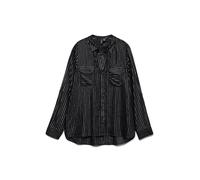 VERO MODA VMBUMPY LS T-Shirt Lurex WVN GA Noos, Noir/Rayures : Lurex argenté, S