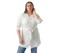 Vero Moda Vmbumpy Robe Chemise L/S WVN Curve Noos, Blanche-Neige, 48 Femme