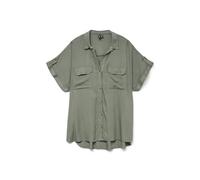 VERO MODA Vmbumpy S/S Shirt WVN GA Noos Chemisier à Manches Courtes, Vert, S Femme