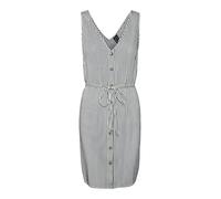 Vero Moda Vmbumpy SL Robe Courte WVN Noos Femme, Blanc Neige / Rayures : Encre Indienne, XL
